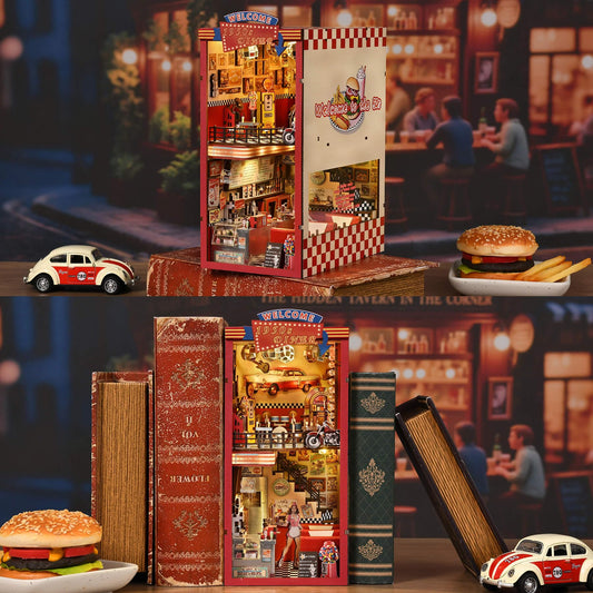 Fifijoy Book Nook Kit neon lights add cozy bookshelf ambiance.