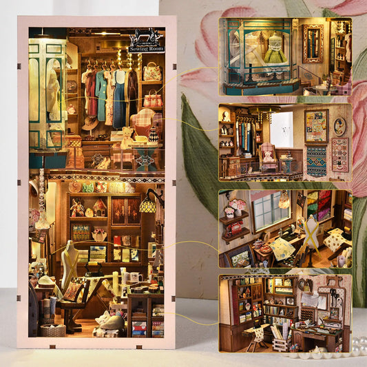 fifijoy Book Nook Kit scrap basket close-up for authentic miniature sewing corner accents