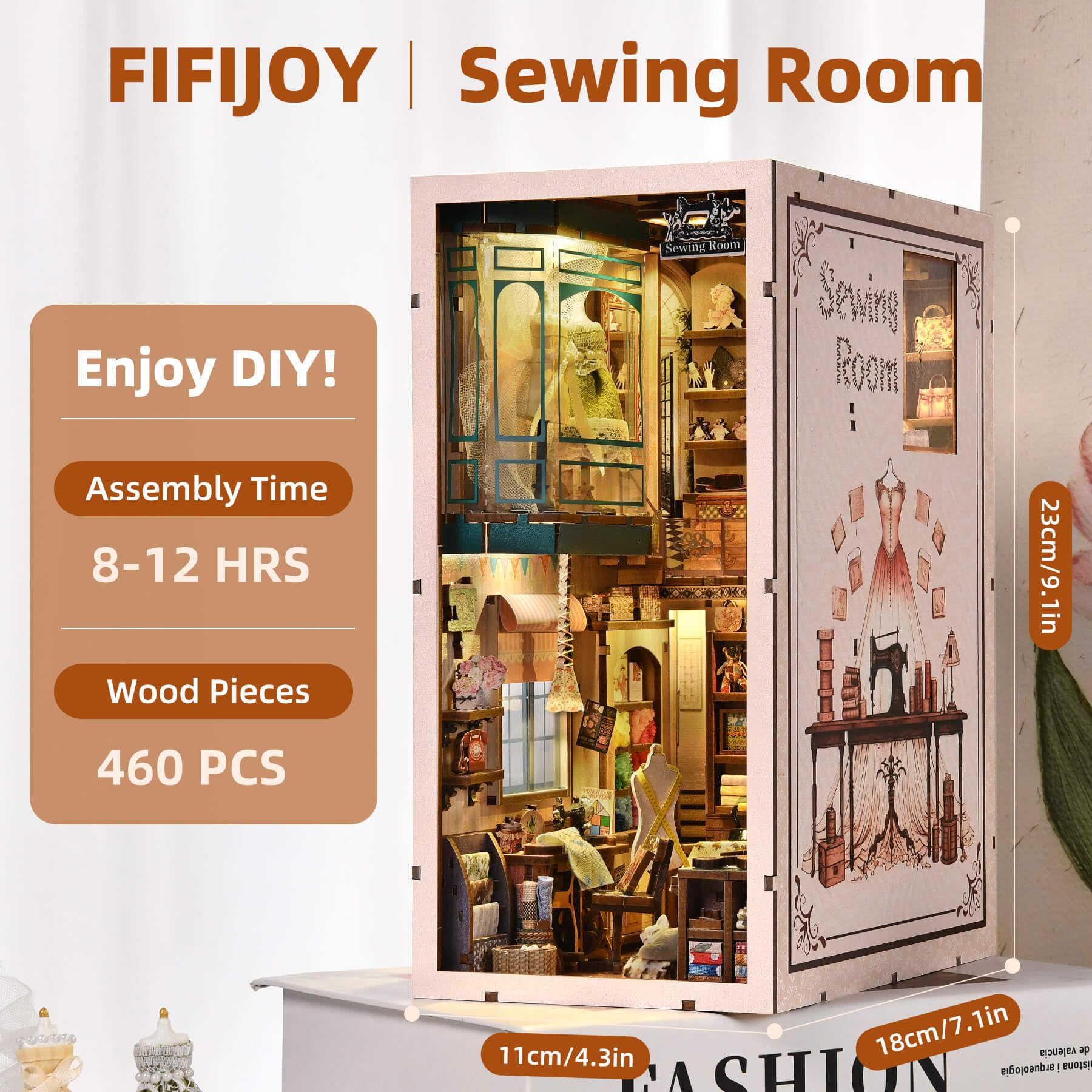 fifijoy Book Nook Kit second-floor display and rest area creates a welcoming vignette