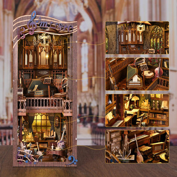 fifijoy Timeless Melody diorama on a bookshelf adds cozy, artistic charm