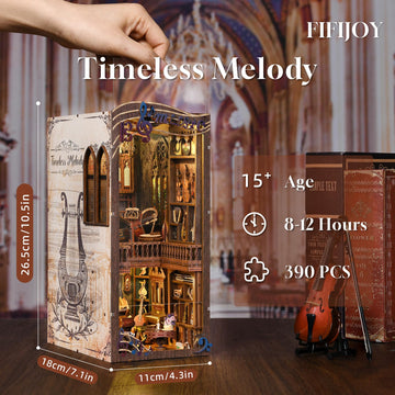 fifijoy Timeless Melody organ and violin scene creates a captivating shelf centerpiece