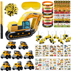 FIGEPO construction dump truck pinata close-up showing sturdy cardboard and bright colors for party fun.