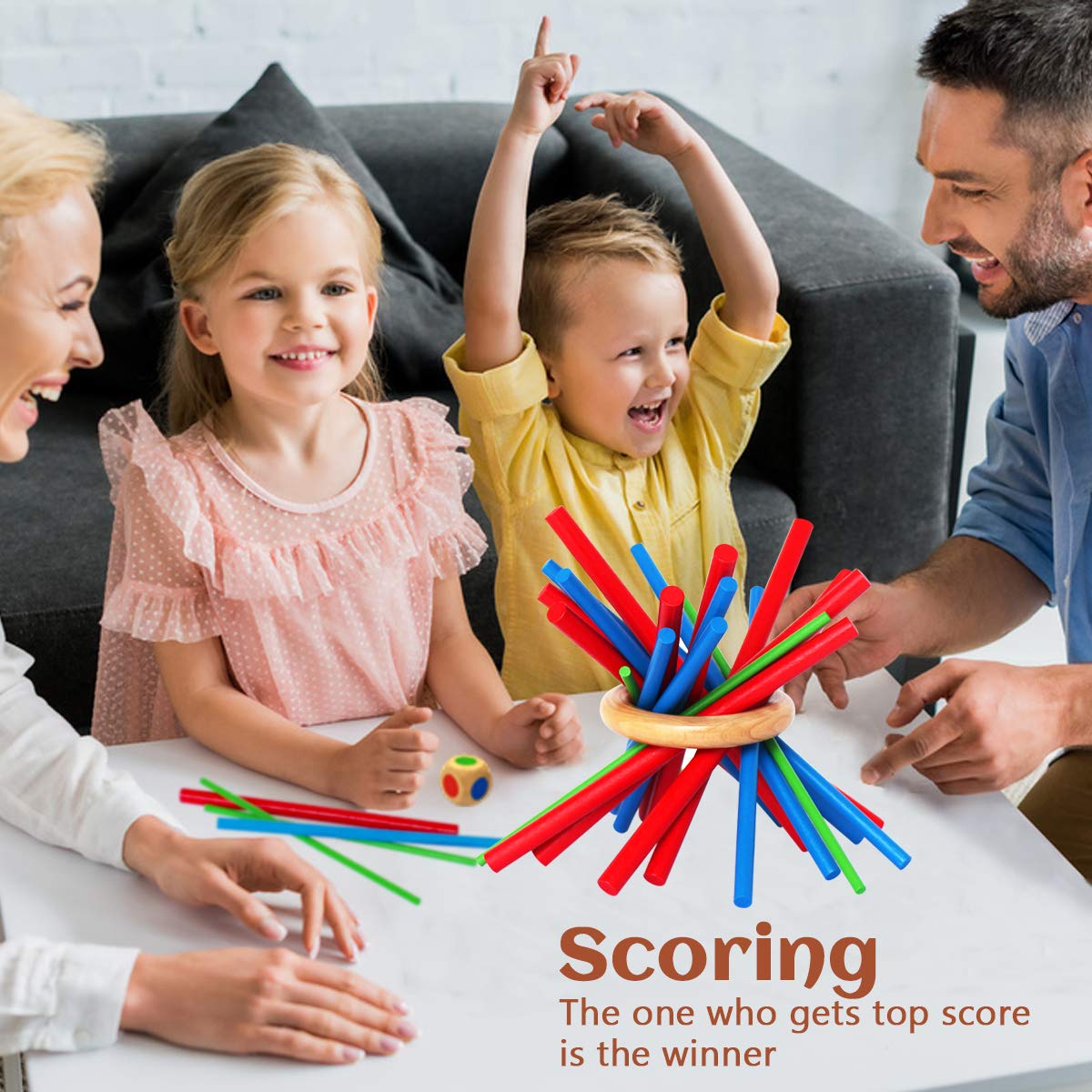 Figetget family game night in action, shared fun for kids and adults.