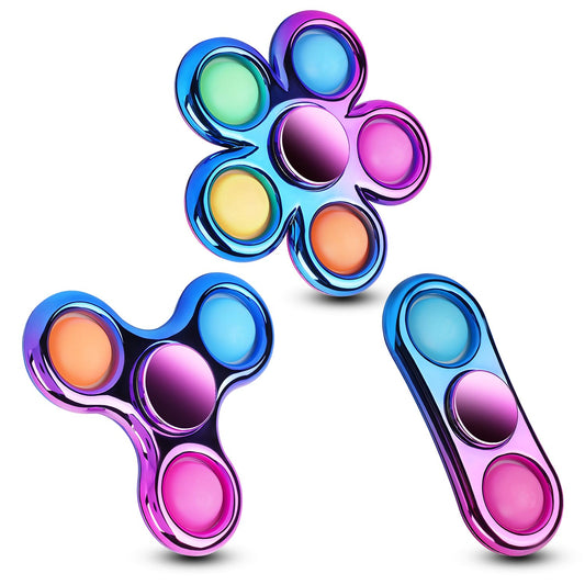Figrol 3-pack pop fidget spinners for tactile focus and stress relief