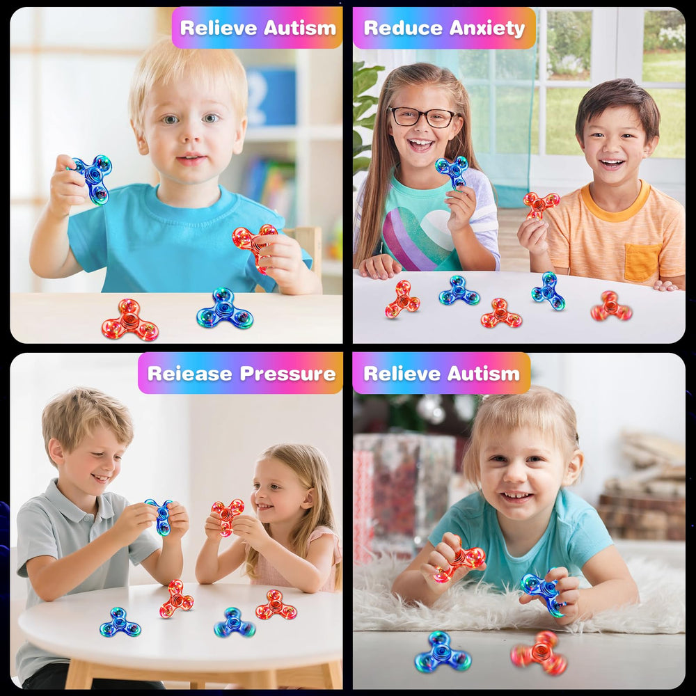 FIGROL ambient light spinner demonstrated in dim light to showcase colors.
