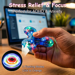 Figrol LED fidget spinner with multiple modes for focused calm
