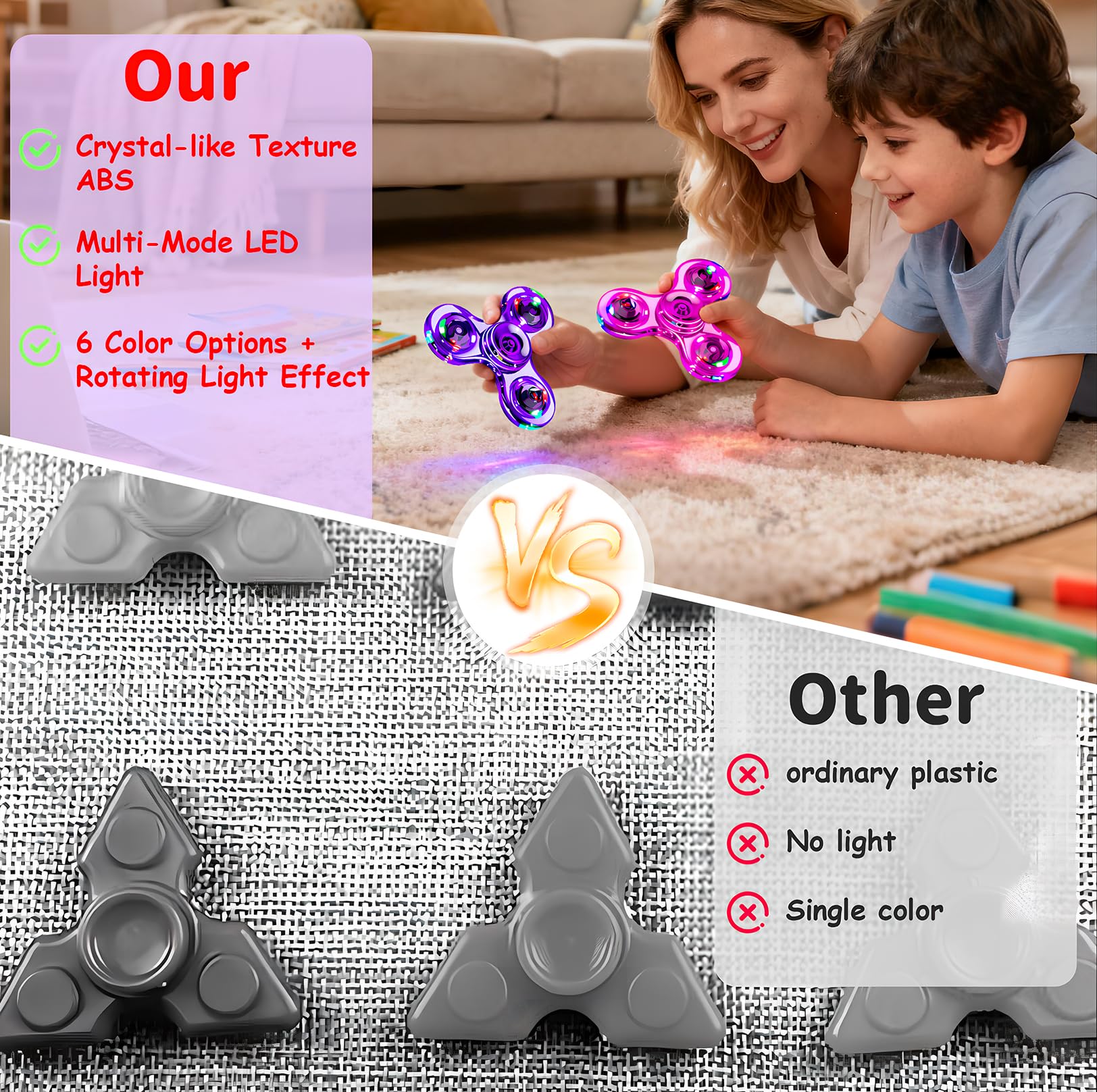 Figrol LED fidget toy blue helps steady concentration.
