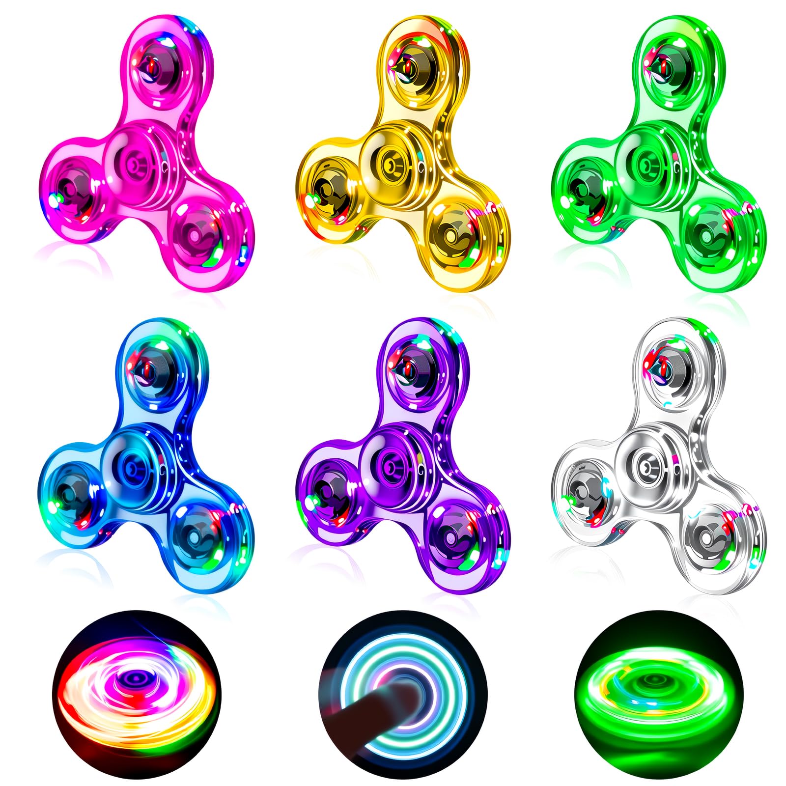 Figrol light-up spinner pink for focus and calm use.
