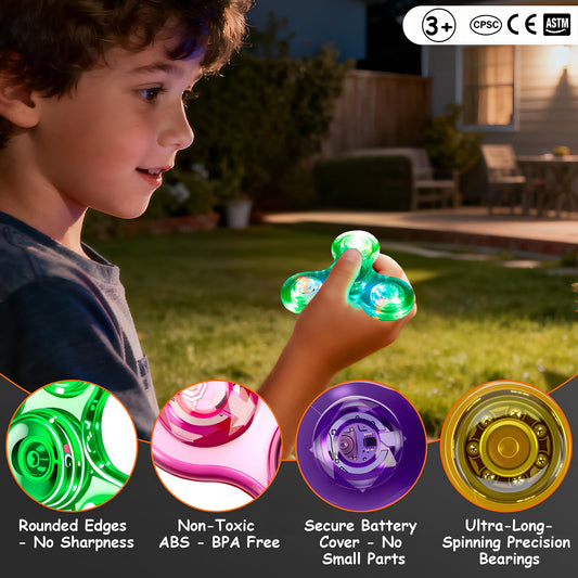 Figrol LED fidget spinner yellow boosts attention and mood.