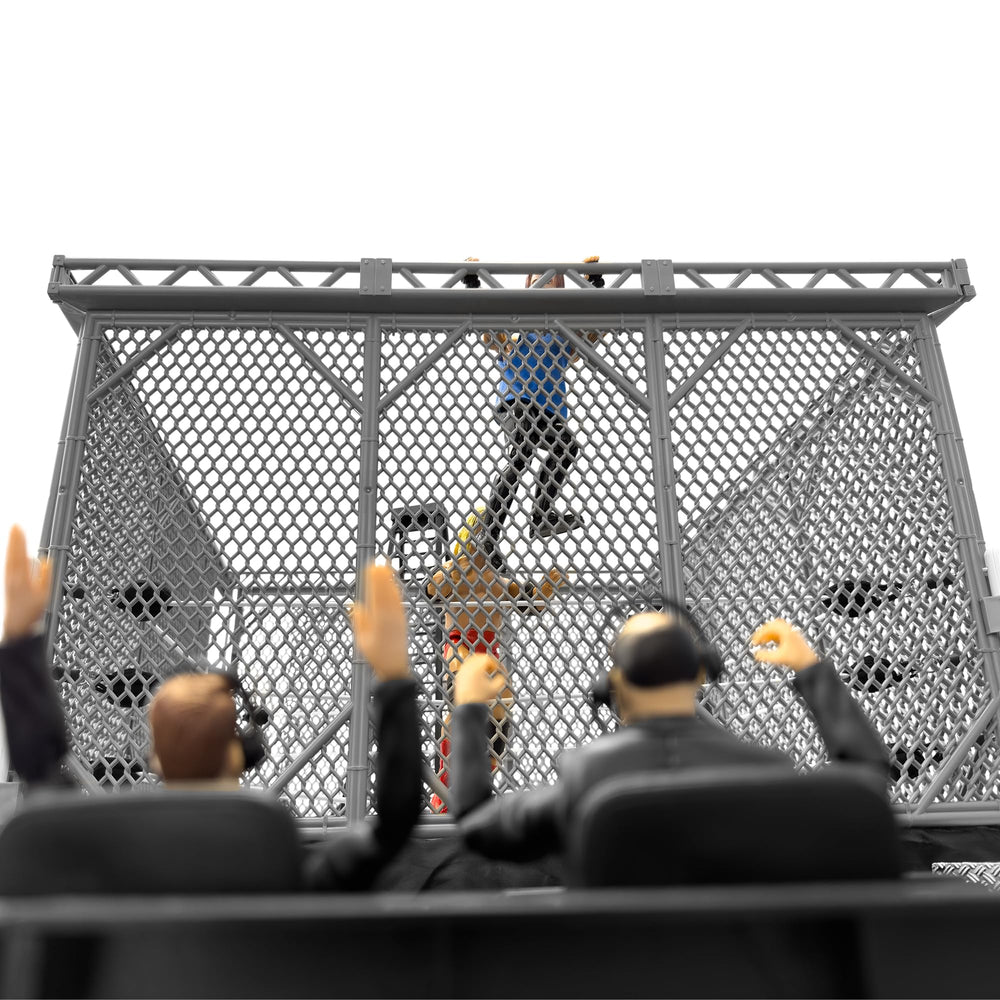 Figures Toy Company steel cage compatibility with 6-8 inch figures for versatile play.