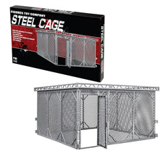 Figures Toy Company steel cage door closeup highlighting the locking mechanism.