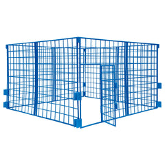 Figures Toy Company steel cage door open close-up highlighting swinging door for entrances.