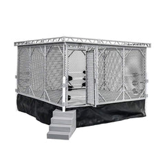 Figures Toy Company steel cage in-ring setup ready for dramatic matches.