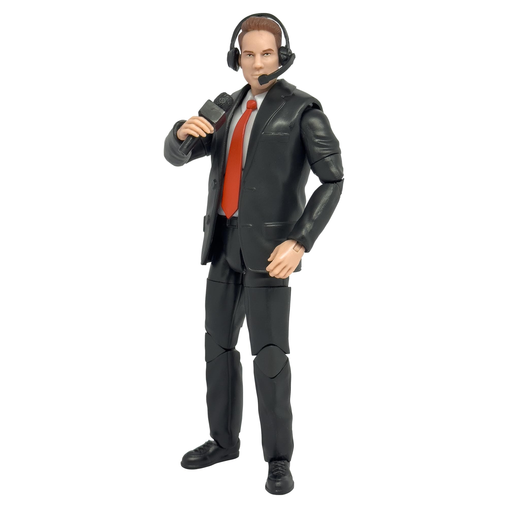 Figures Toy Company Ultimate Commentator Announcer wearing deluxe suit adds realism.