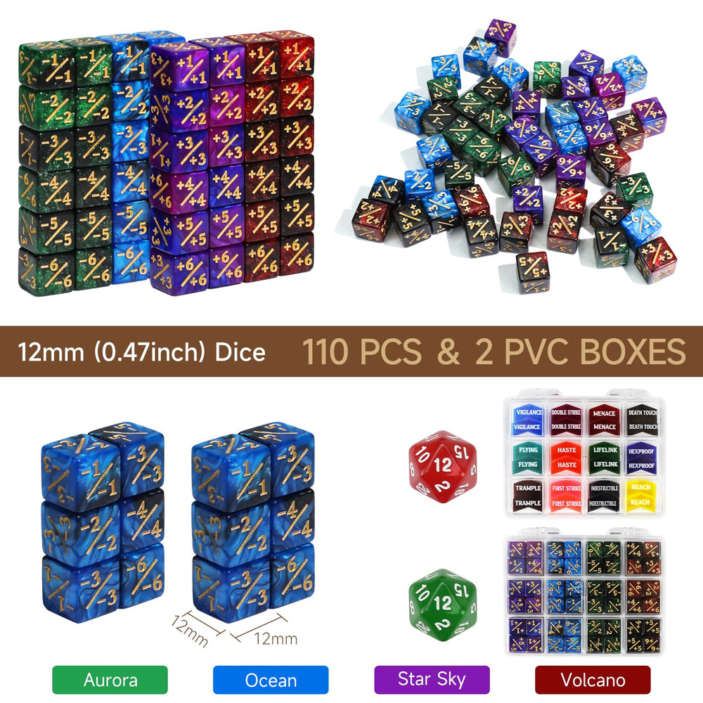 FigureSLAB 12mm dice counters with clear, legible numbering.
