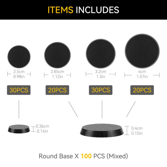 FIGURESLAB 28-5mm round black base with textured surface for easy model bonding