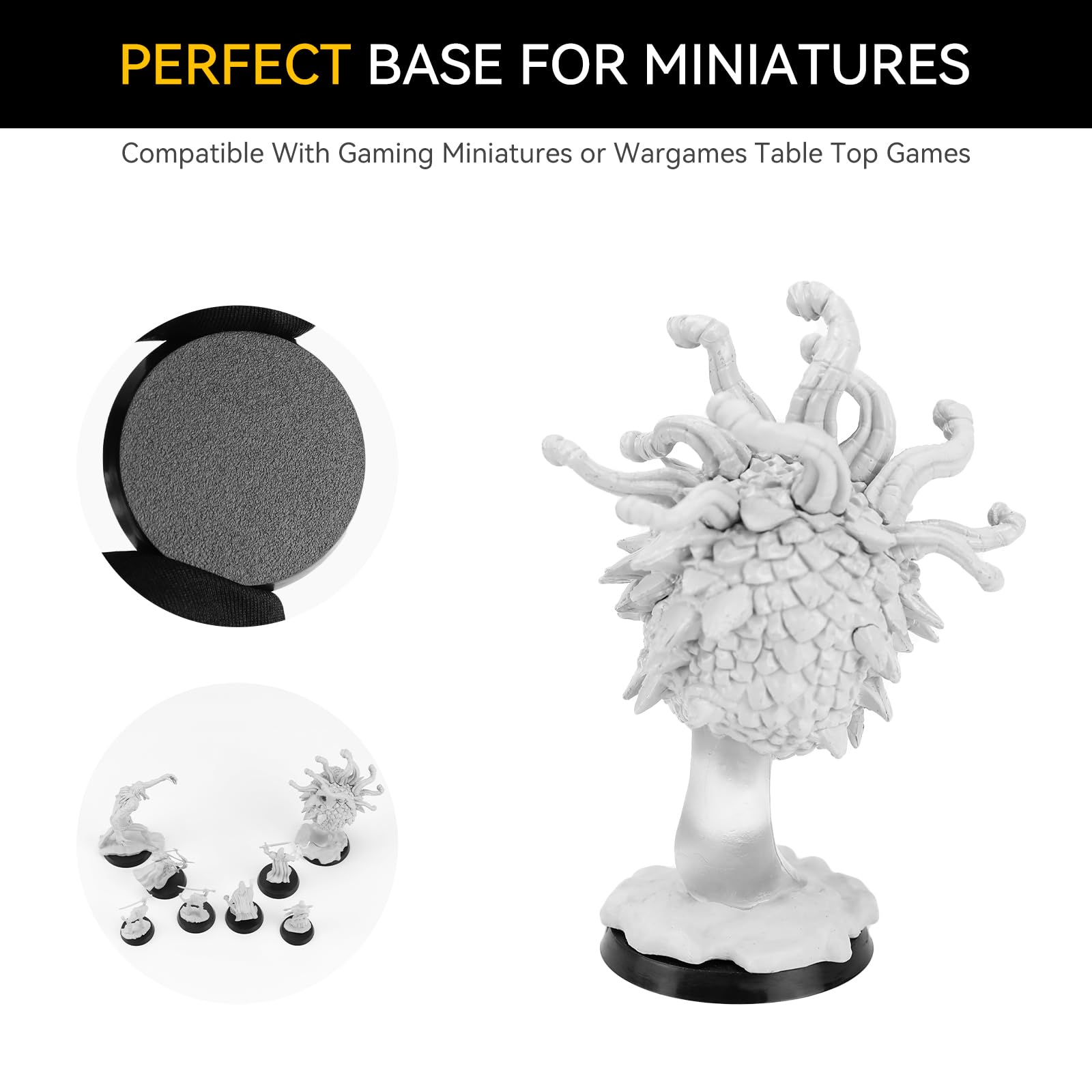FIGURESLAB 32mm round black base designed for prominent miniature display