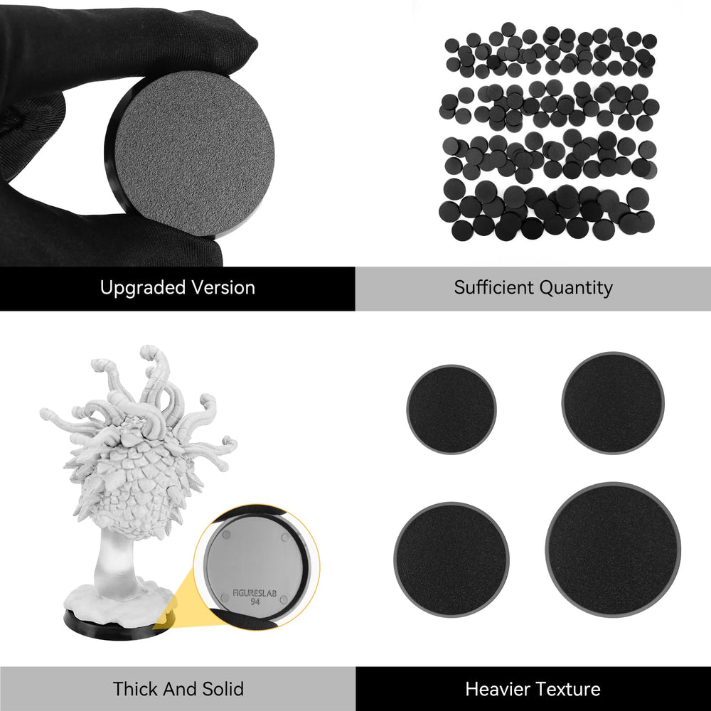 FIGURESLAB 40mm round black base provides stable support for larger minis