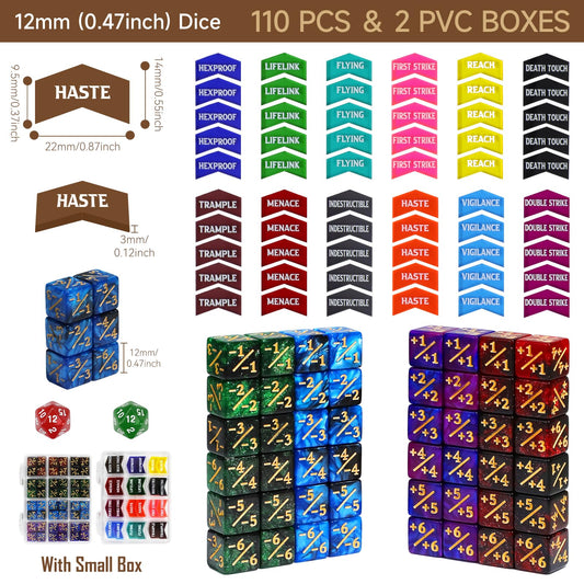 FigureSLAB MTG dice set in a portable storage box.