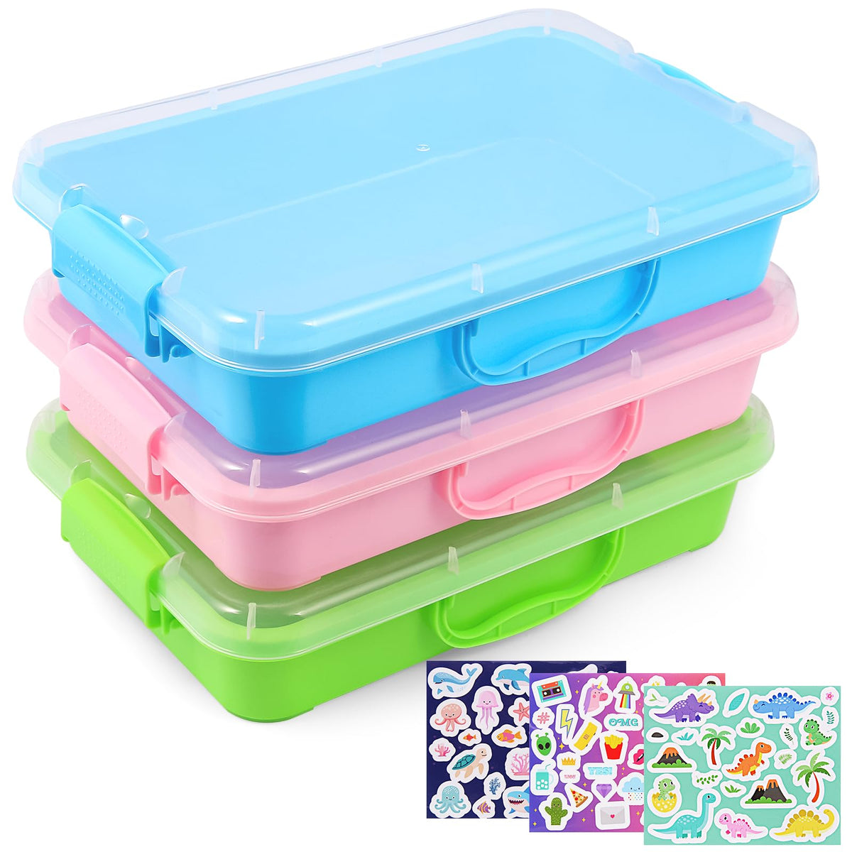 FIIOEOY sensory bin blue lid for tidy storage and creative play.