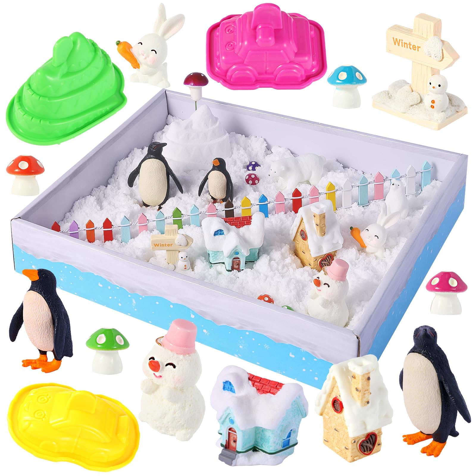FIIOEOY Snow rabbit adds a cute focal point for scenes and exploration.