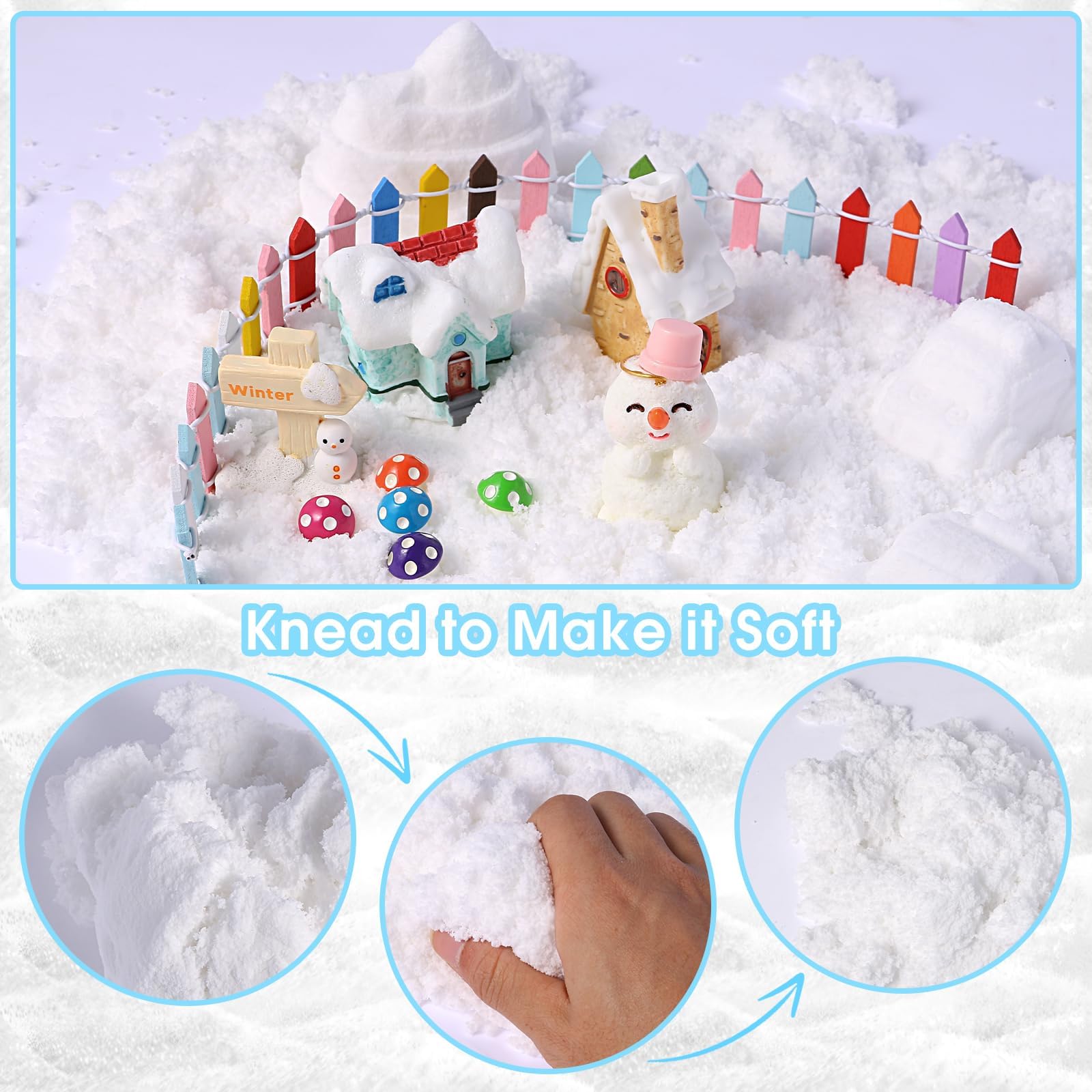 FIIOEOY Snow winter village scene fosters imaginative play and scene building.
