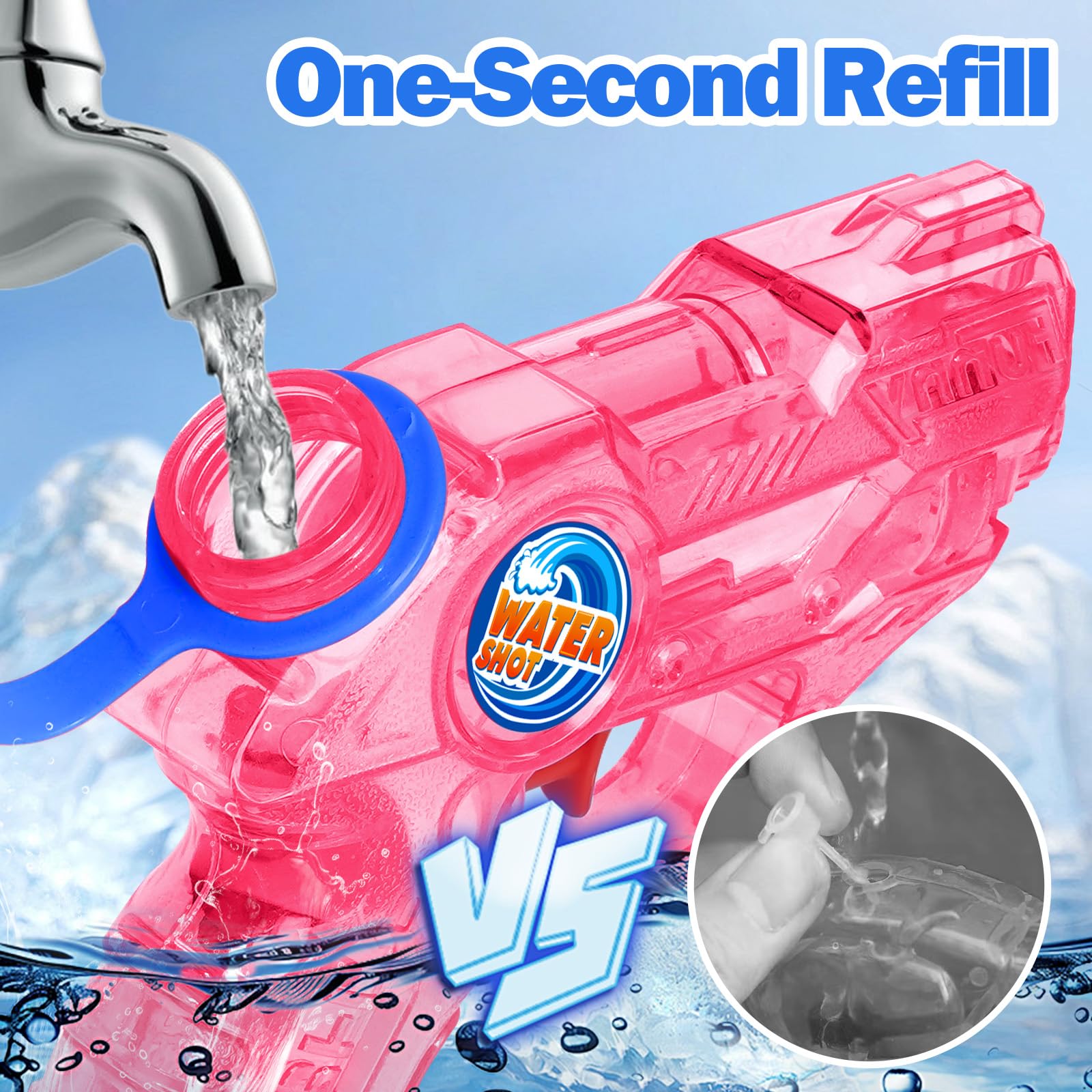 Ergonomic handles on Fikamd water guns for easy grip during play