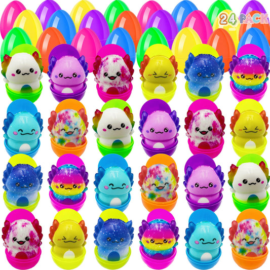 Filledeggs 24-pack prefilled eggs with squishy toys for easy Easter hunts.