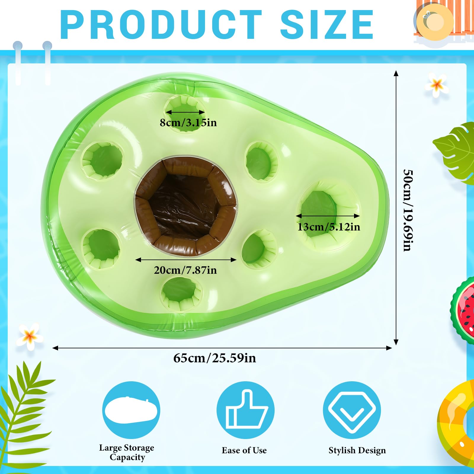 FillTouch Avocado built-in tray floats, keeping snacks within reach while swimming