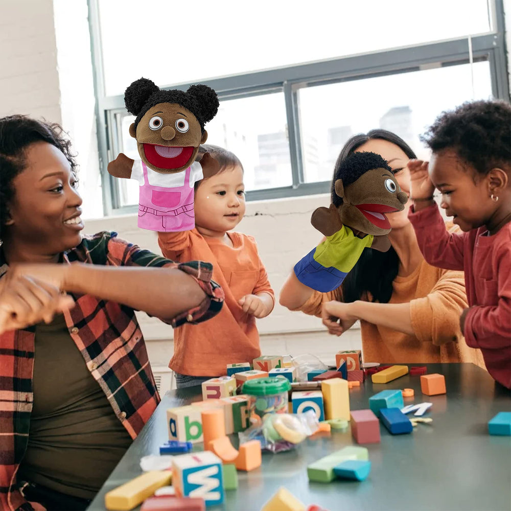 Fimigid easy-clean plush puppets designed for everyday use.
