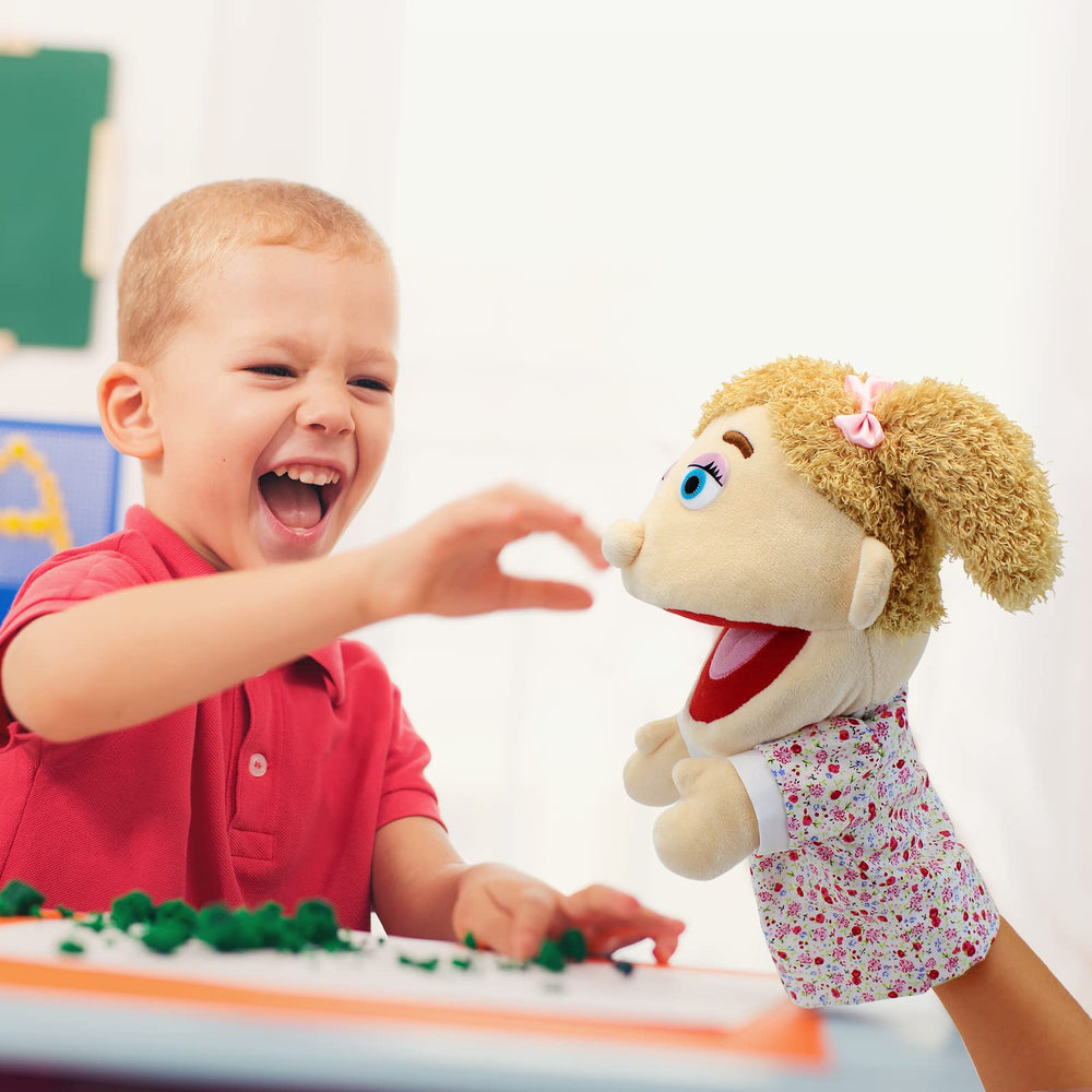 FIMIGID family puppet girl encourages creativity and social storytelling at home