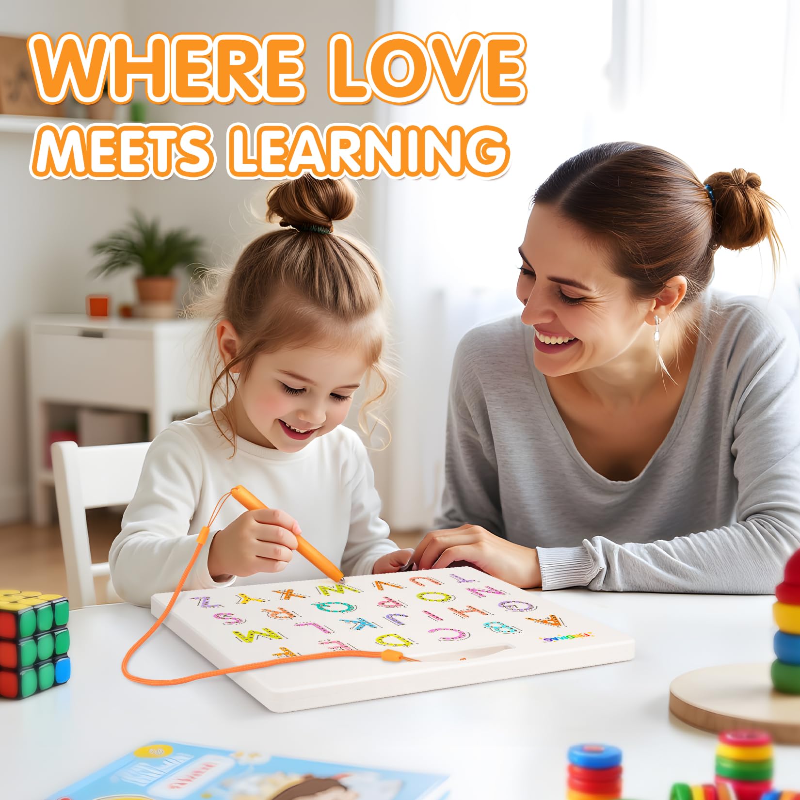 FINDMAG double-sided magnets close-up showcasing versatile writing practice