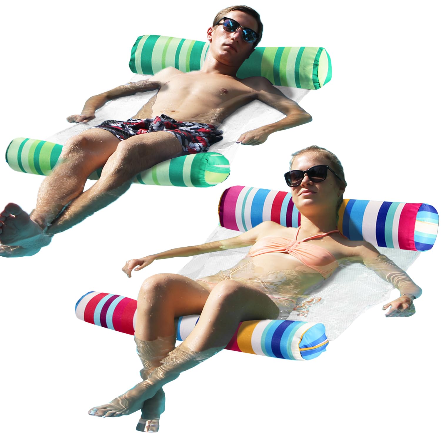 FindUWill 2-pack water hammock 55x28 on water offers comfortable adults lounging