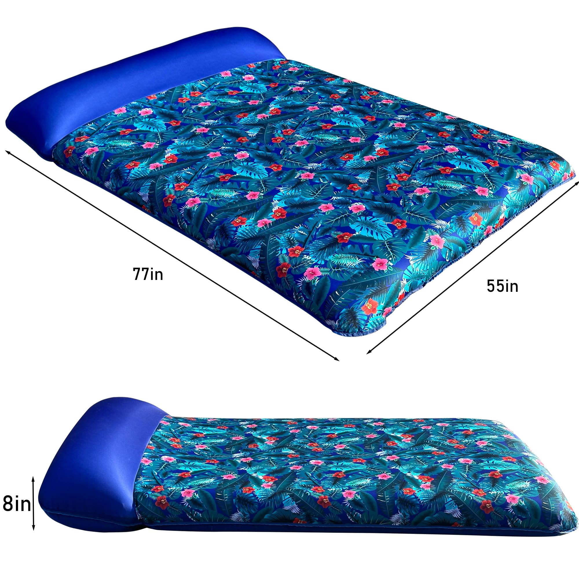 FindUWill double-size fabric pool lounger provides soft, durable comfort under sun.