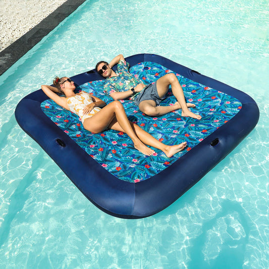 FindUWill blue tropical fabric-covered lounger for pool days