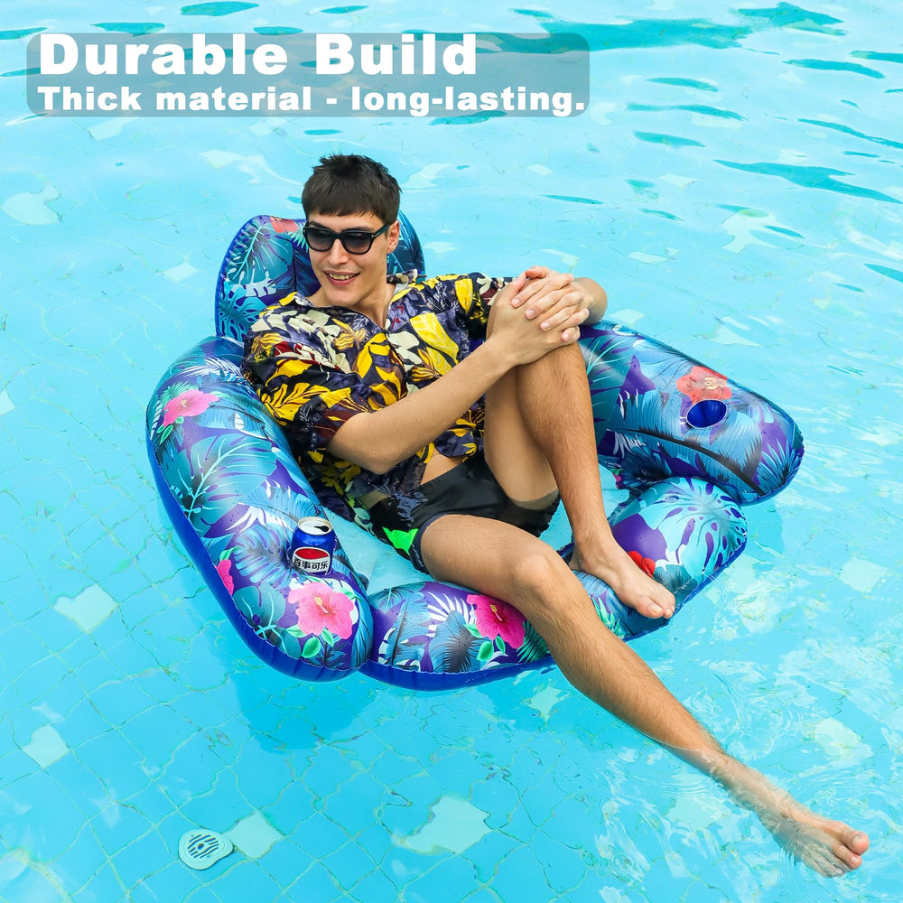 FindUWill spacious pool float with headrest for all-day comfort