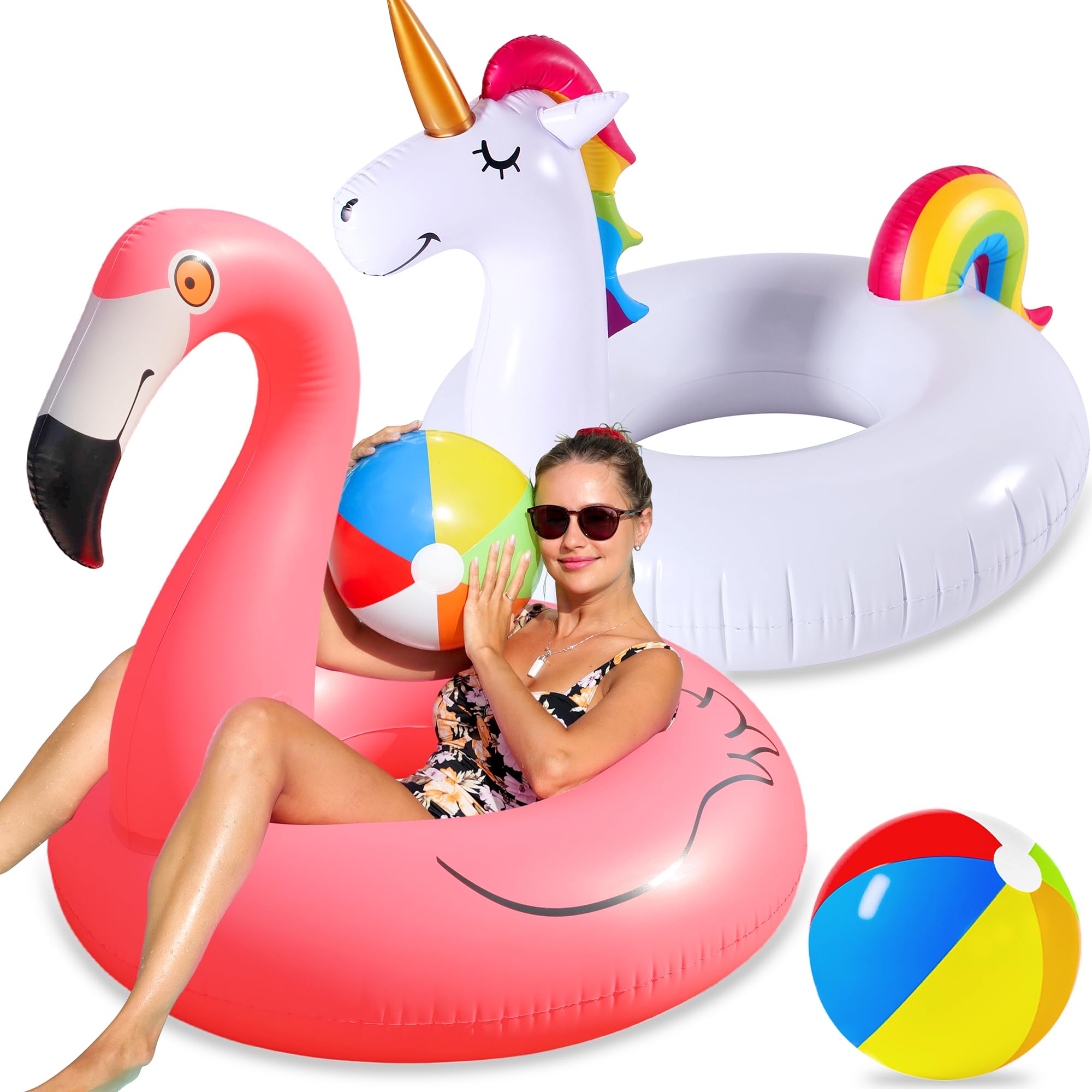 FindUWill unicorn pool float (57in) for comfortable adult lounging.
