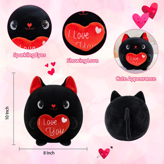 Finebee cat plush with I Love You text, a cozy cuddle companion.