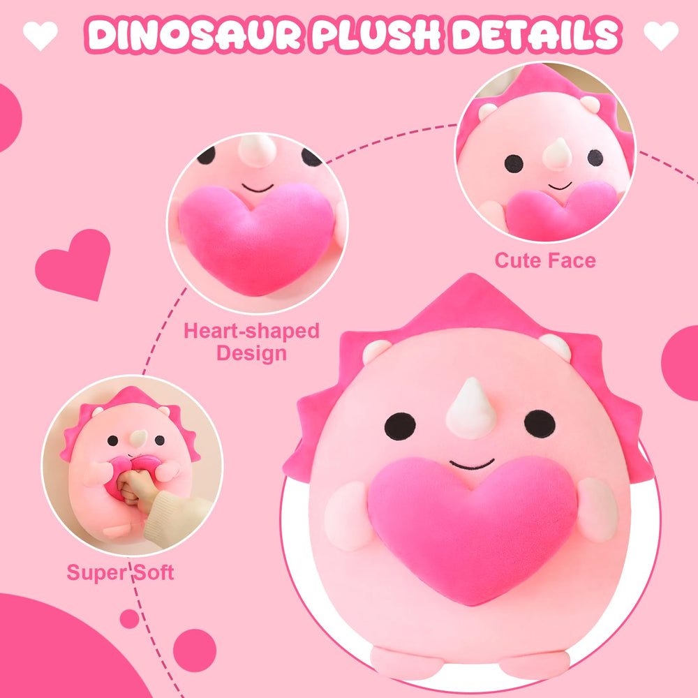 Valentine’s Day gift idea featuring a cute heart-bearing dinosaur.