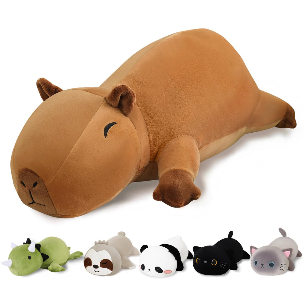 Finebee weighted capybara plush, 60 cm size, for cozy snuggles and decor.