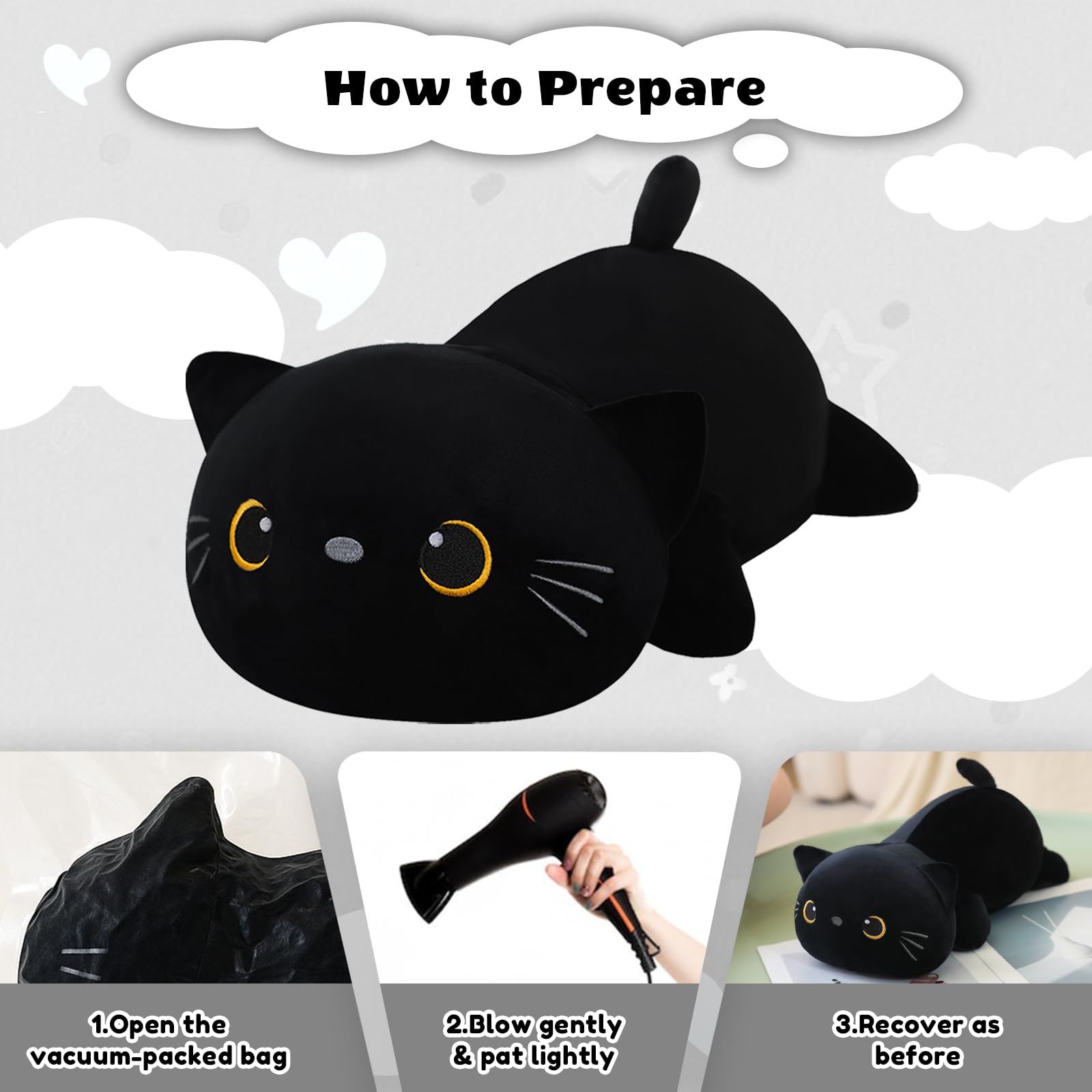 Finebee weighted cat plush bedroom decor adds whimsy and cozy vibes