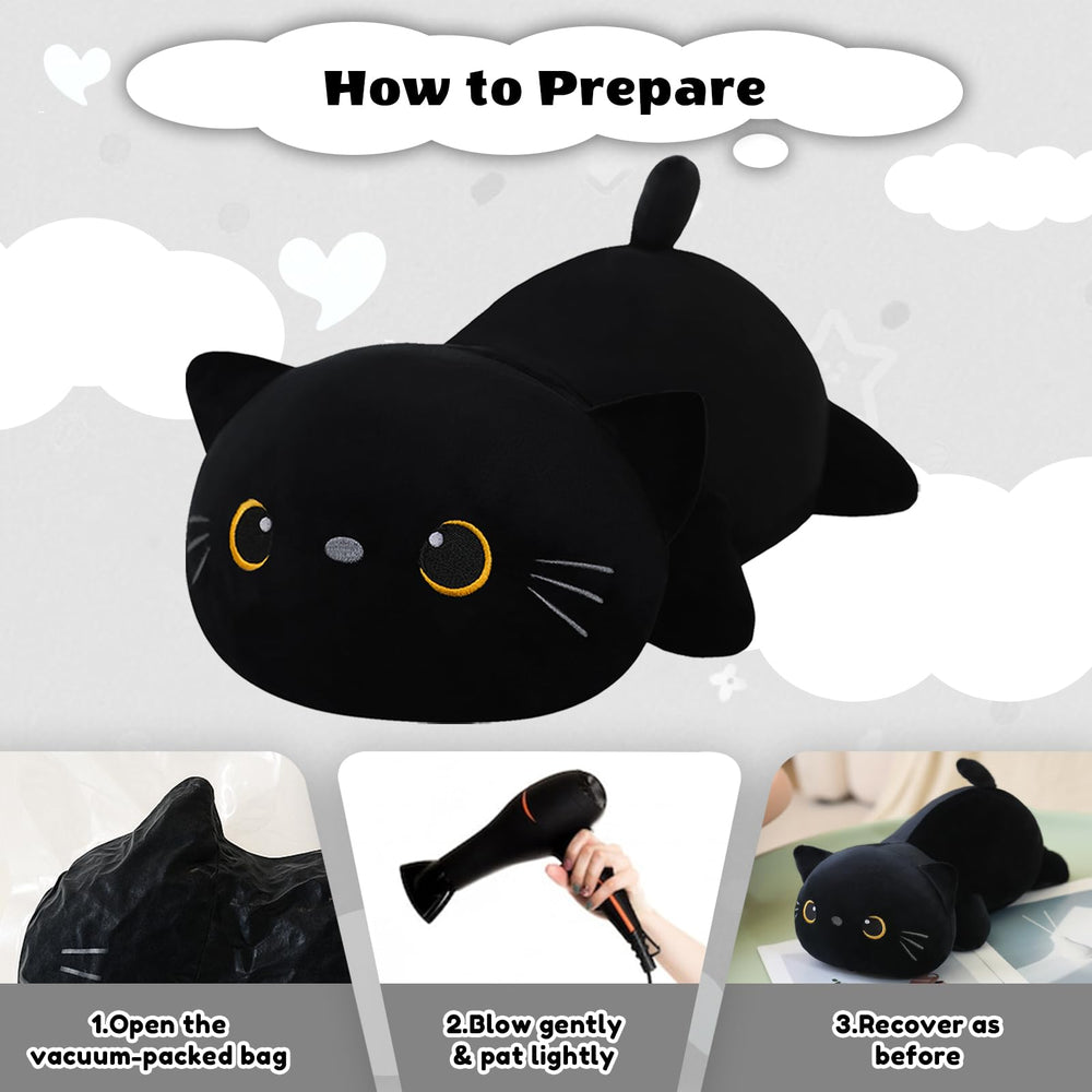 Finebee weighted cat plush bedroom decor adds whimsy and cozy vibes