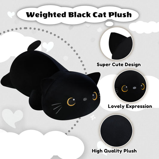 Finebee weighted cat plush fabric texture highlights cozy, skin-friendly surface