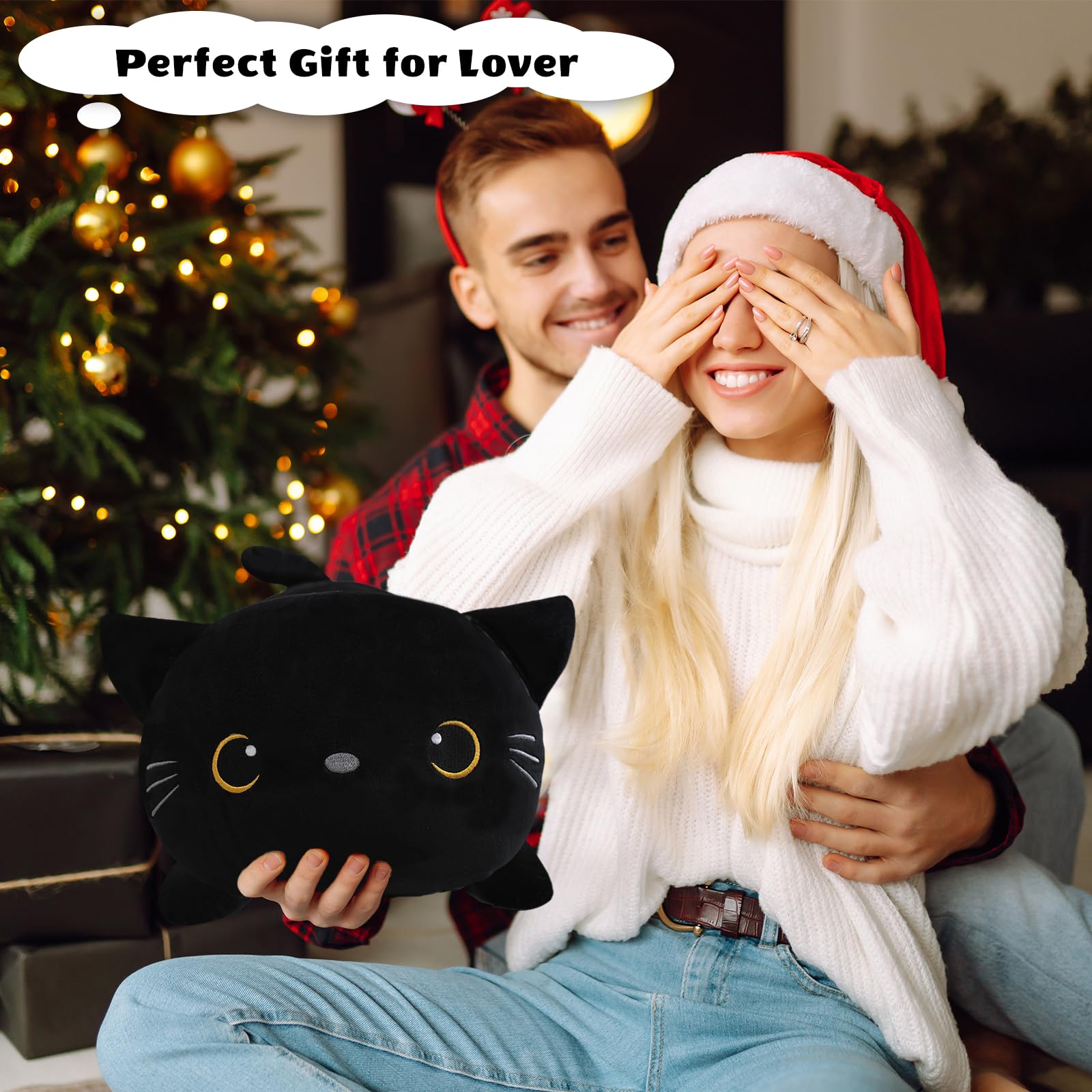 Finebee weighted cat plush cozy pillow for study or relaxation