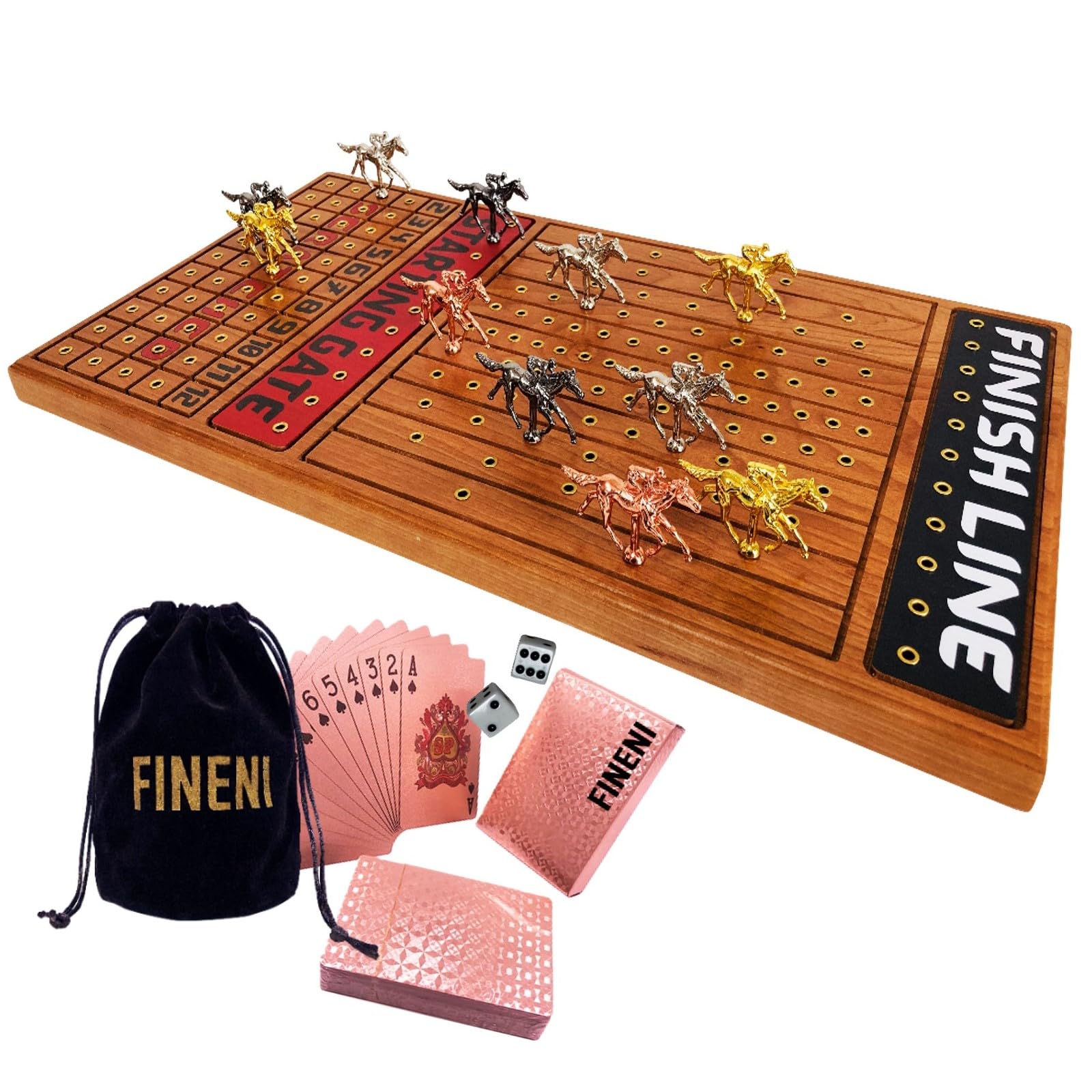 FINENI 11 luxury metal horses ready for dramatic race gameplay.