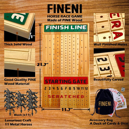 FINENI 22-inch pine wood board delivers authentic racing feel and durability.