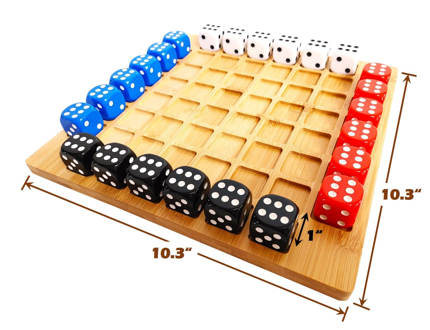 FINENI Dice Battle in action, two to four players strategize to outpace opponents.