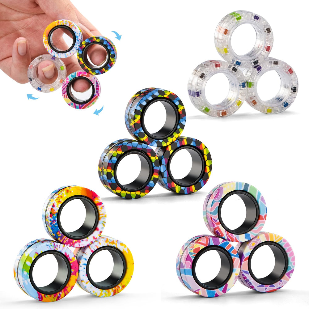 Finger Rock 12pcs magnetic rings for portable anxiety relief and focus