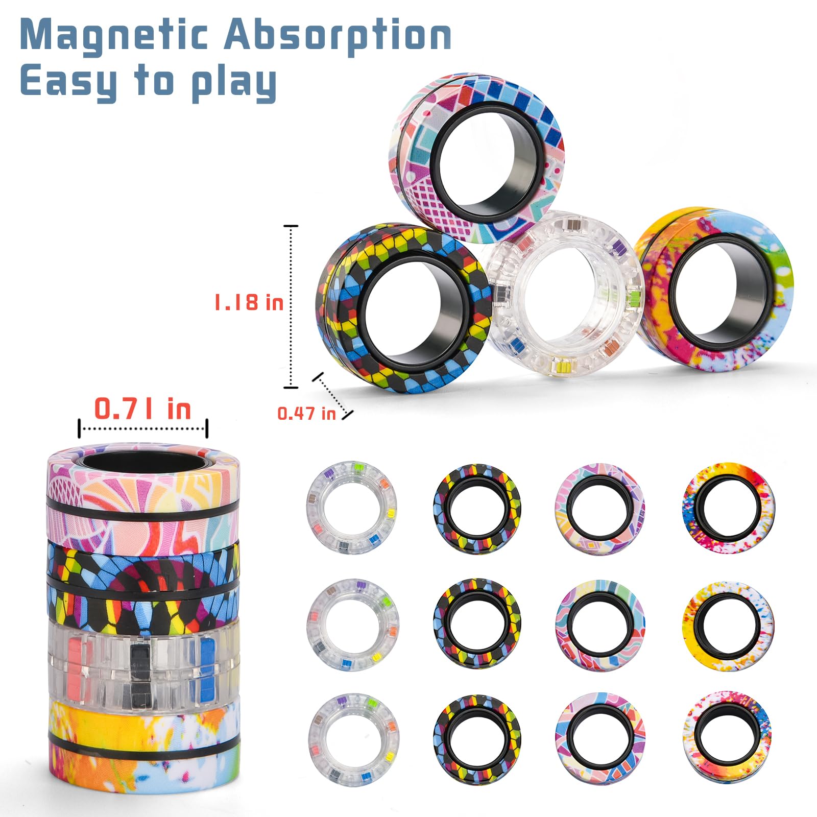 Finger Rock colorful fidget rings for calm, desk-ready focus and fun
