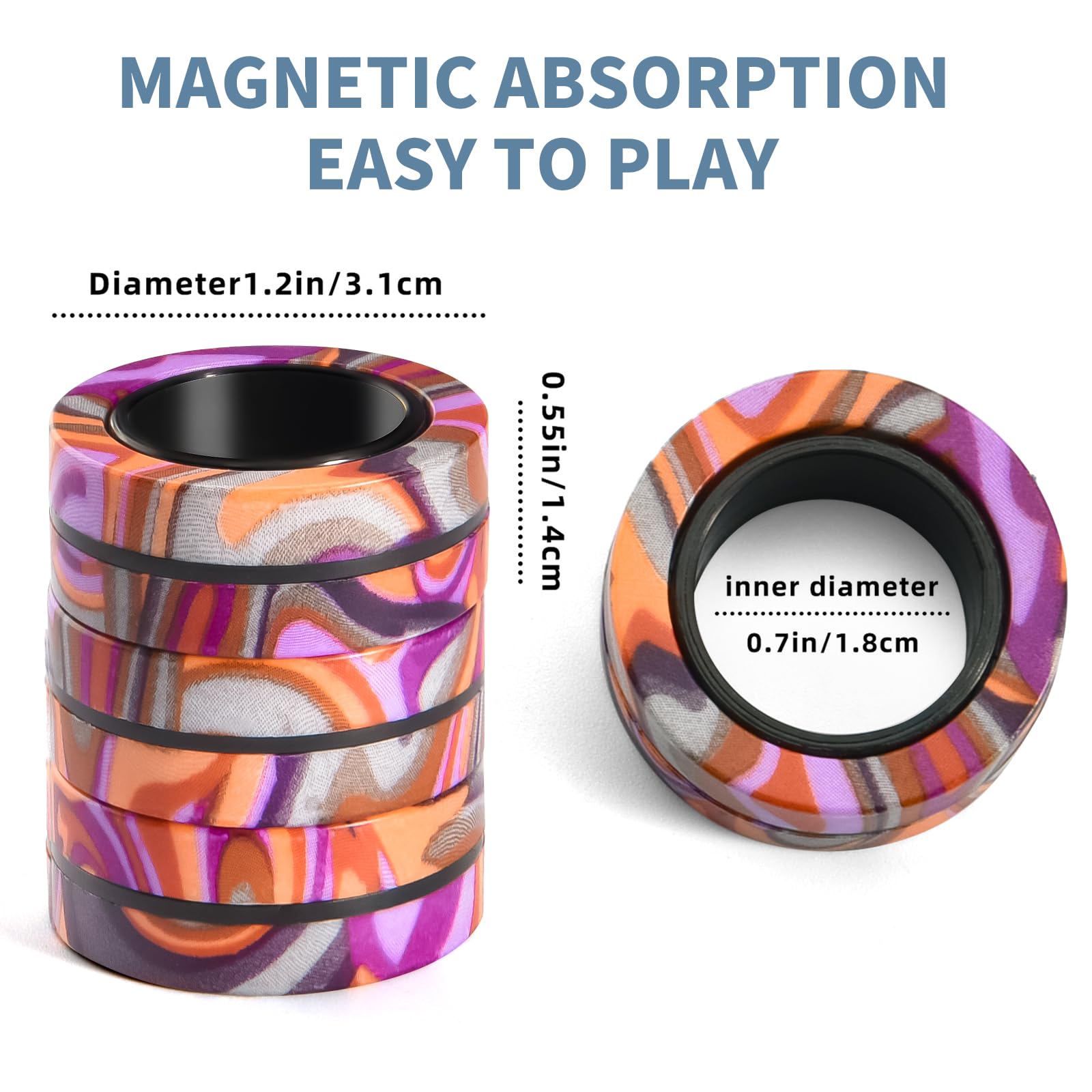Finger Rock colorful design magnetic ring enhances Halloween outfits with a playful, collectible vibe.